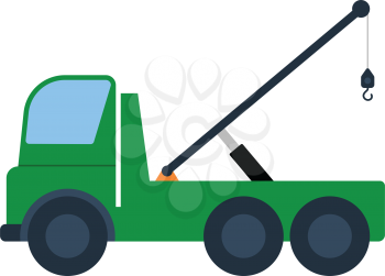Car towing truck icon. Flat color design. Vector illustration.