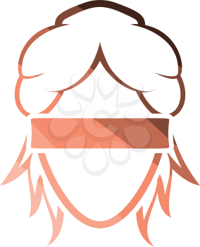 Femida head icon. Flat color design. Vector illustration.