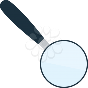 Magnifying glass icon. Flat color design. Vector illustration.