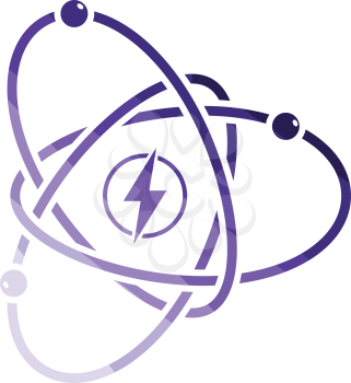 Atom energy icon. Flat color design. Vector illustration.