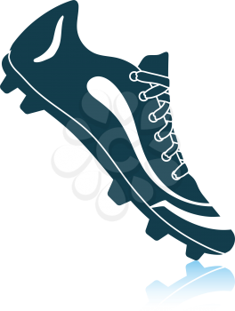 American football boot icon. Shadow reflection design. Vector illustration.