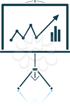 Analytics stand icon. Shadow reflection design. Vector illustration.