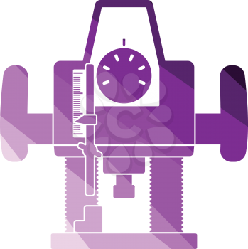 Plunger milling cutter icon. Flat color design. Vector illustration.