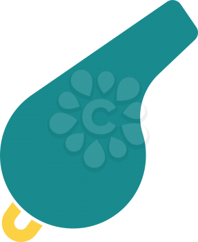 Whistle icon. Flat color design. Vector illustration.