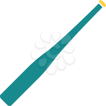 Baseball bat icon. Flat color design. Vector illustration.