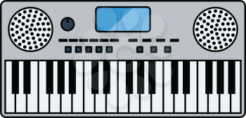 Music synthesizer icon. Flat color design. Vector illustration.
