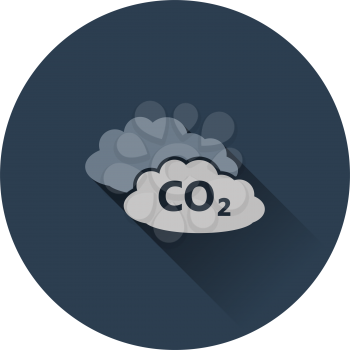 CO 2 cloud icon. Flat color design. Vector illustration.
