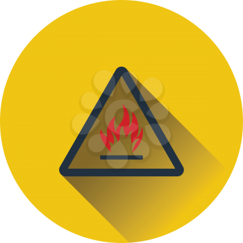 Flammable icon. Flat color design. Vector illustration.