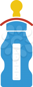Baby bottle icon. Flat color design. Vector illustration.