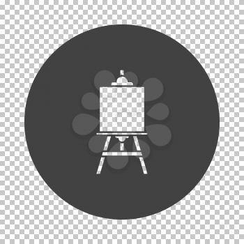 Easel icon. Subtract stencil design on tranparency grid. Vector illustration.