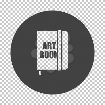 Sketch book icon. Subtract stencil design on tranparency grid. Vector illustration.