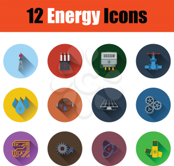 Energy icon set. Stencil color design. Vector illustration.