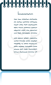 Binder notebook icon. Shadow reflection design. Vector illustration.