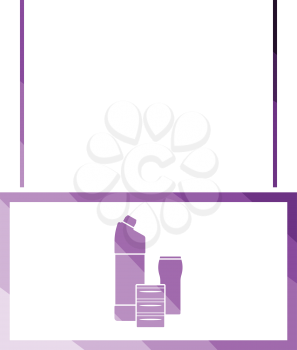 Household chemicals market department icon. Flat color design. Vector illustration.