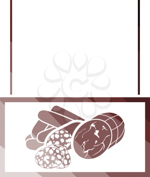 Sausages market department icon. Flat color design. Vector illustration.