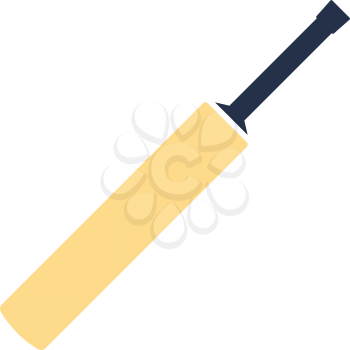 Cricket bat icon. Flat color stencil design. Vector illustration.