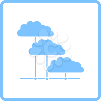 Cloud Network Icon. Blue Frame Design. Vector Illustration.