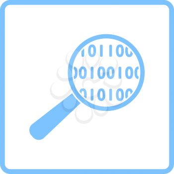 Data Analysing Icon. Blue Frame Design. Vector Illustration.