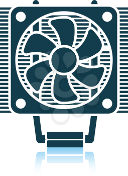 CPU Fan icon. Shadow reflection design. Vector illustration.