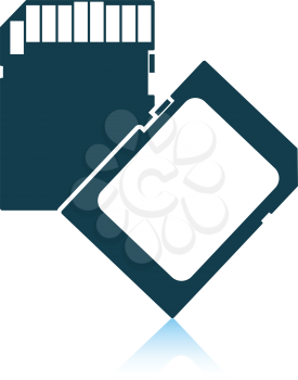 Memory card icon. Shadow reflection design. Vector illustration.
