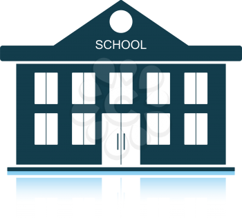 School building icon. Shadow reflection design. Vector illustration.