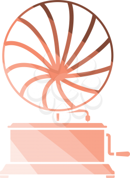 Gramophone icon. Flat color design. Vector illustration.
