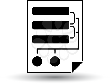Code Map Icon. Black on White Background With Shadow. Vector Illustration.