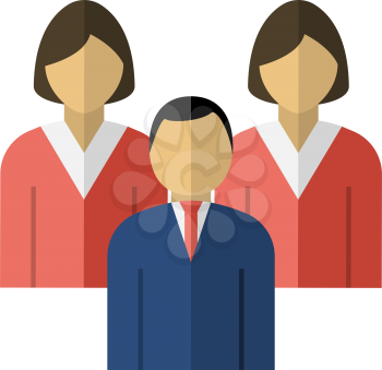 Corporate Team Icon. Flat Color Design. Vector Illustration.