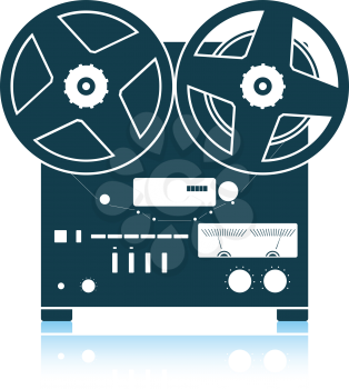 Reel tape recorder icon. Shadow reflection design. Vector illustration.