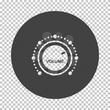 Volume control icon. Subtract stencil design on tranparency grid. Vector illustration.