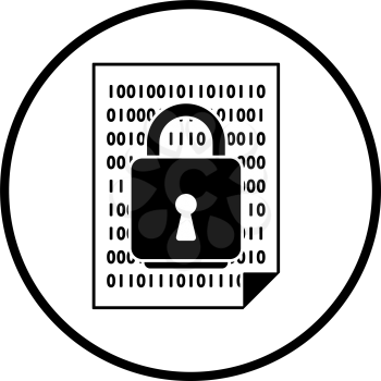 Data Security Icon. Thin Circle Stencil Design. Vector Illustration.