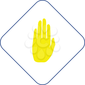 Icon of Warning hand. Thin line design. Vector illustration.
