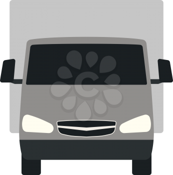 Van truck icon front view. Flat color design. Vector illustration.