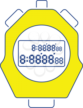 Icon of stopwatch. Thin line design. Vector illustration.