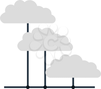 Cloud Network Icon. Flat color design. Data series. Vector illustration.