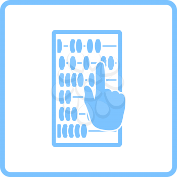 Abacus Icon. Blue Frame Design. Vector Illustration.