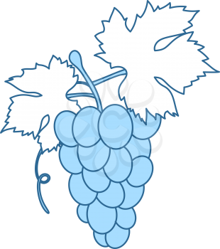 Icon Of Grape In Ui Colors. Thin Line With Blue Fill Design. Vector Illustration.