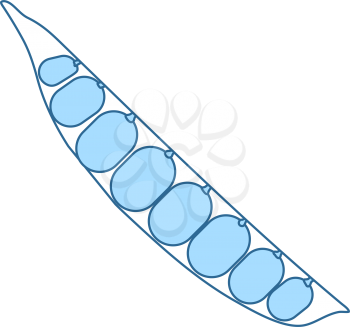 Pea Icon. Thin Line With Blue Fill Design. Vector Illustration.