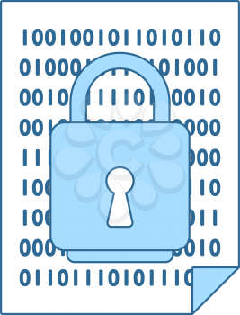 Data Security Icon. Thin Line With Blue Fill Design. Vector Illustration.