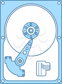 HDD Icon. Thin Line With Blue Fill Design. Vector Illustration.