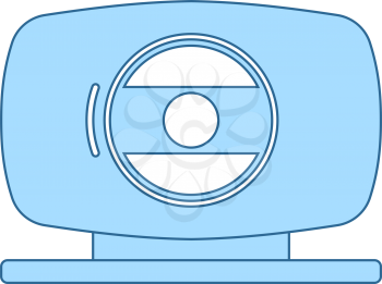 Webcam Icon. Thin Line With Blue Fill Design. Vector Illustration.