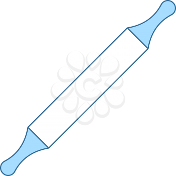 Bakery Pin-roll Icon. Thin Line With Blue Fill Design. Vector Illustration.