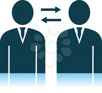 Corporate Interaction Icon. Shadow Reflection Design. Vector Illustration.