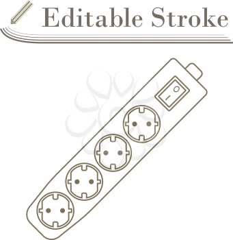Electric Extension Icon. Editable Stroke Simple Design. Vector Illustration.