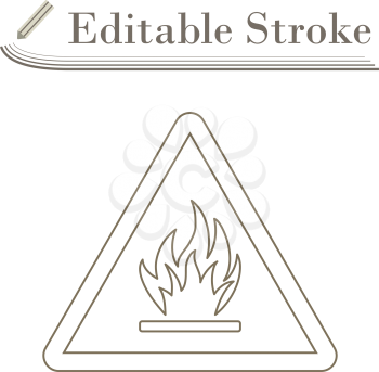 Flammable Icon. Editable Stroke Simple Design. Vector Illustration.