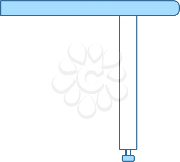 Briefing Table Console Icon. Thin Line With Blue Fill Design. Vector Illustration.