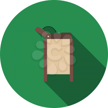 Baby Swaddle Table Icon. Flat Circle Stencil Design With Long Shadow. Vector Illustration.