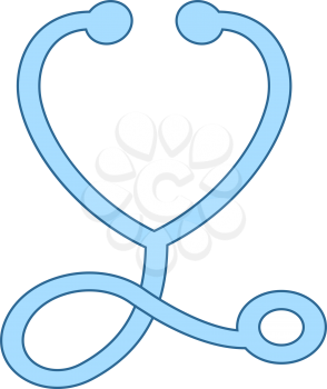 Stethoscope Icon. Thin Line With Blue Fill Design. Vector Illustration.