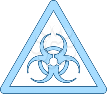 Biohazard Icon. Thin Line With Blue Fill Design. Vector Illustration.
