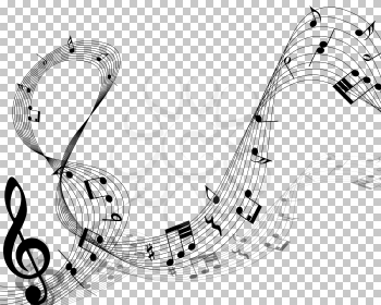 Musical note staff. Vector illustration without transparency effect.